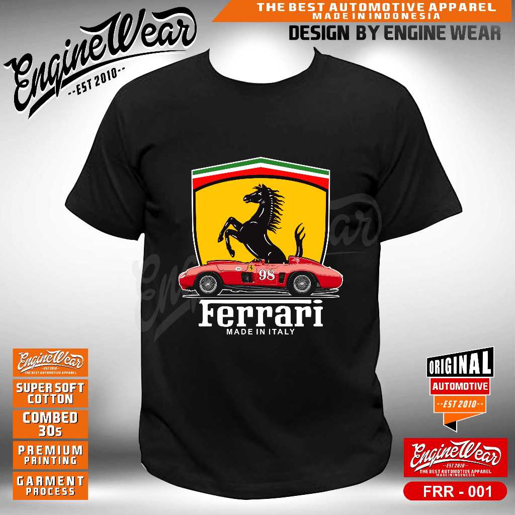 เสื้อยืด Ferrari เสื้อแข่ง scuderia ferrari F1 สูตรหนึ่ง FRR001