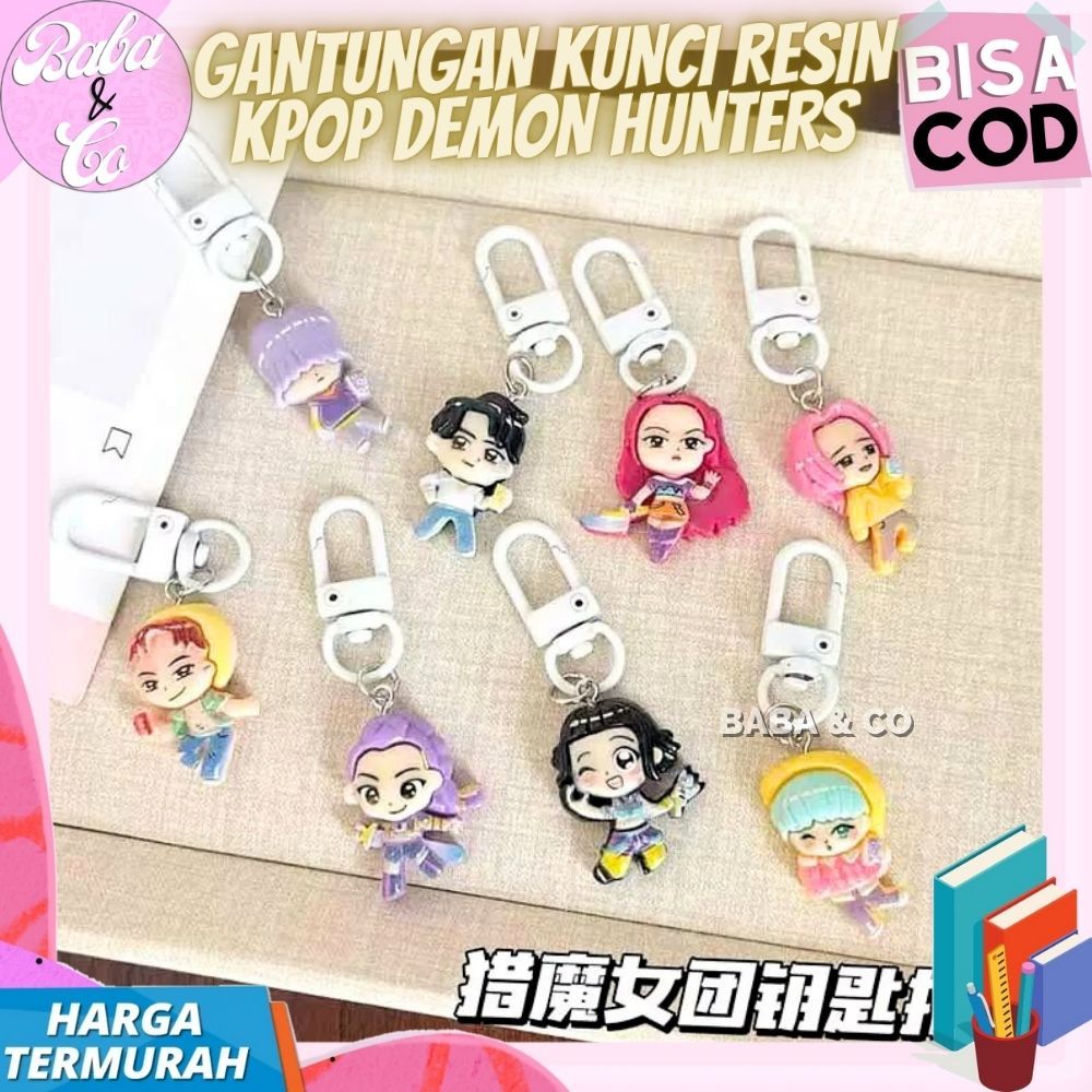 GANTUNGAN DEMON HUNTERS RESIN KEYCHAIN KPOP KEYCHAIN LOT HOOK KPOP DEMON HUNTERS RESIN HANGER DEMON 
