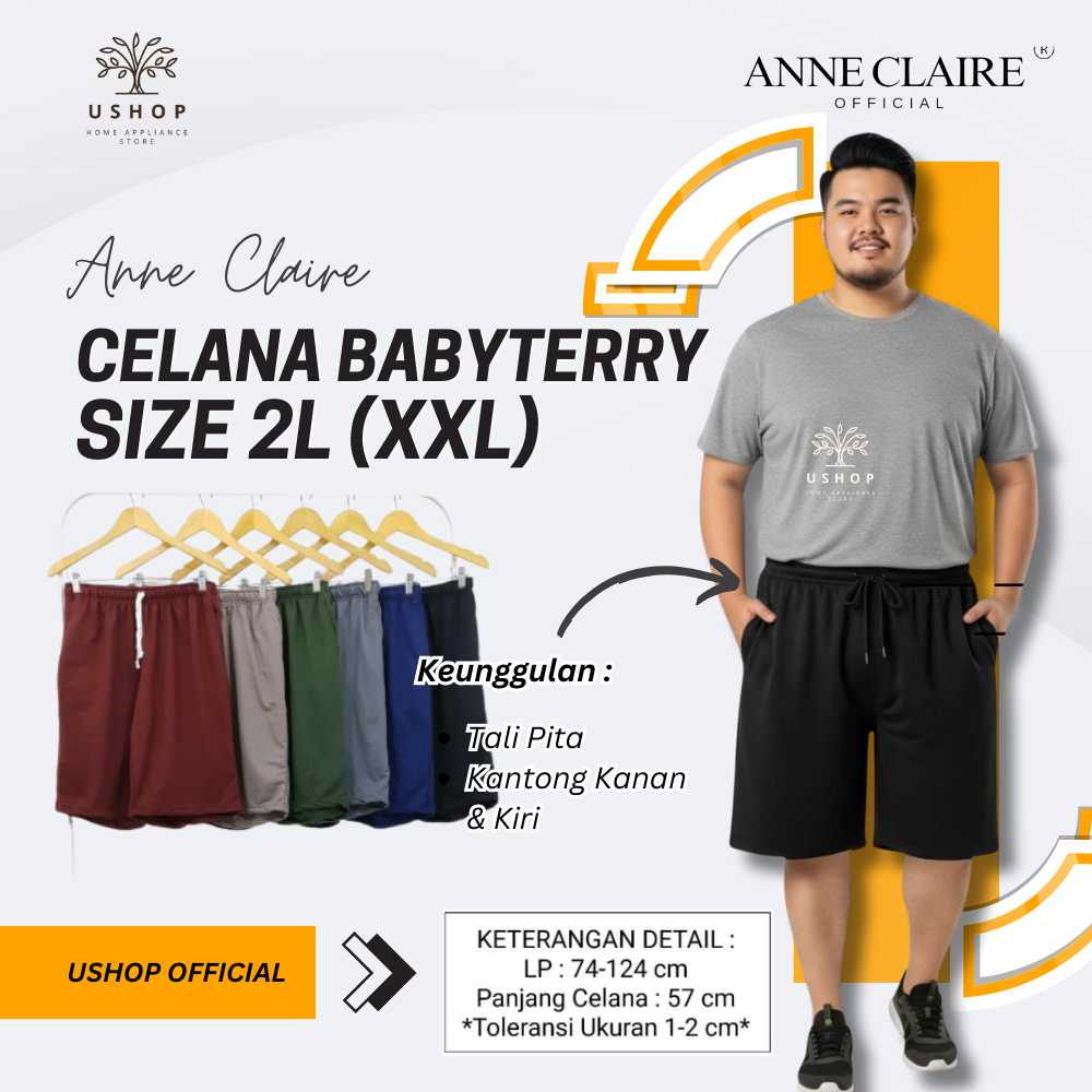 กางเกงขาสั้นผู้ชาย/ผู้หญิง - BABY TERRY SIZE XXL 2L Plain COOL STRETCH T-SHIRT วัสดุ unisex USHOP [1