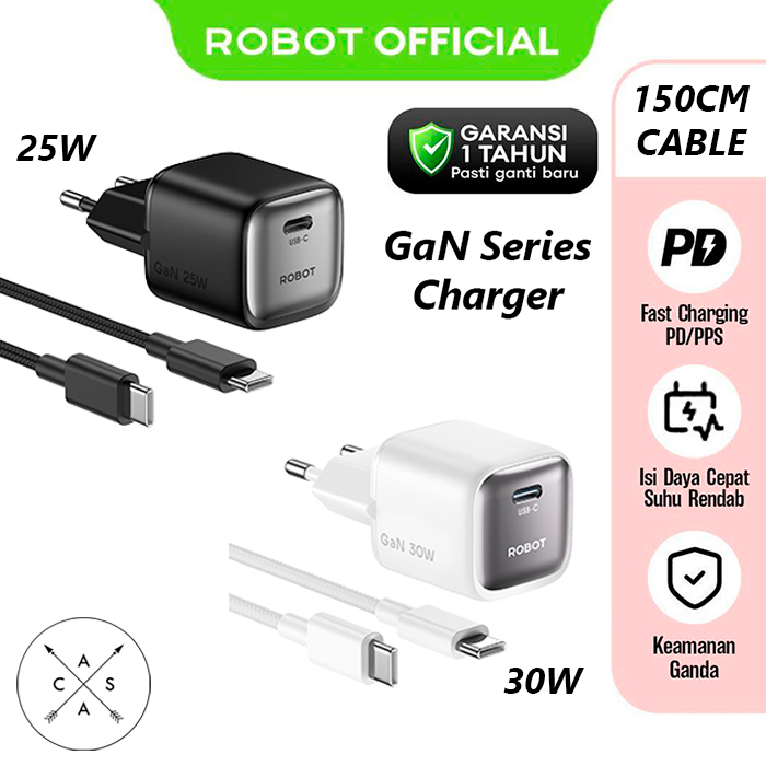 ROBOT RT-X25 25W / RT-X30 30W Fashion Series Mini GaN Charger Fast CHARGING PPS Super Fast CHARGING 