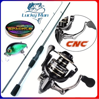 LUCKY MAN pancing 1 set lengkap kuat joran tegek super kuat 1.8M 2.1M alat pancing full set murah