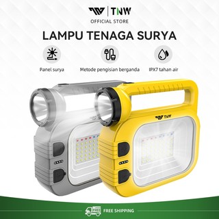 TNW OL6 Senter LED Super Terang Portabel Lampu Tenaga Surya Outside Solar Emergency Light 100W Multifungsi Power Bank 6000mah