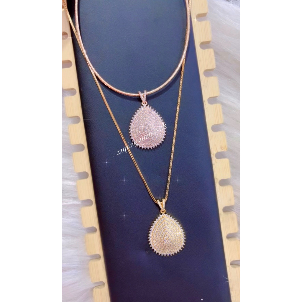 Xupingsumbayak. สร้อยคอฟักทองขนาดกลางสุดหรู KV233a. สร้อยคอไทเทเนียมโรเดียม xuping lapismas