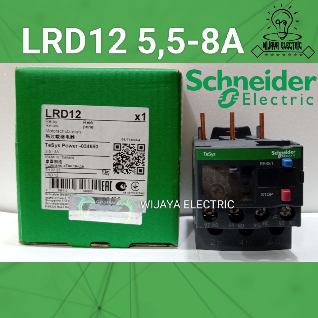 โอเวอร์โหลดความร้อน LRD12 LRD 12 5.5-8A โอเวอร์โหลดคอนแทค