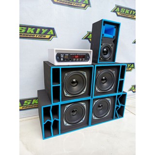 Miniatur sound system paket 4 sub middle twiter mini bisa buat karaoke baterai charger
