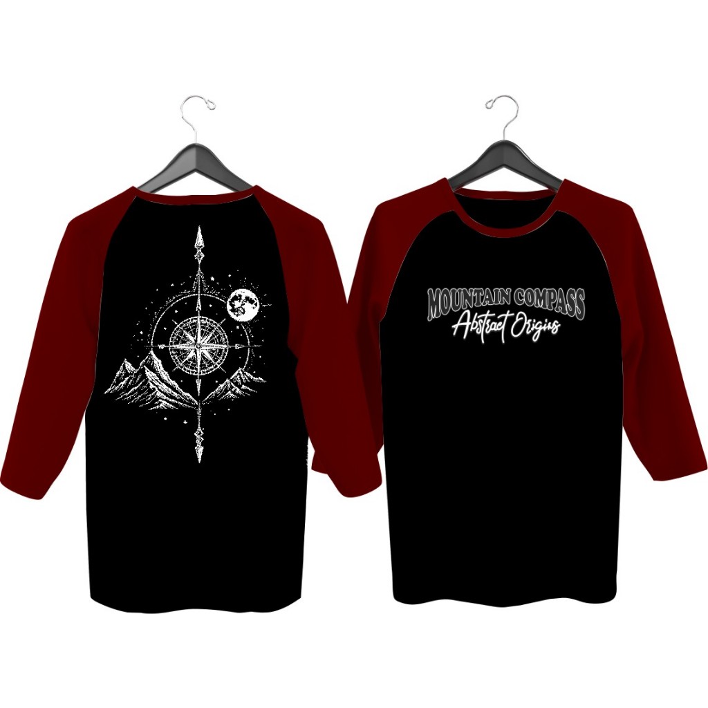 COMPAS SCREEN-PRINTED MENS RAGLAN T-SHIRTS \ MENS RAGLAN T-SHIRTS 3\4 SLEEVES, MENS / เสื้อยืด / DIS