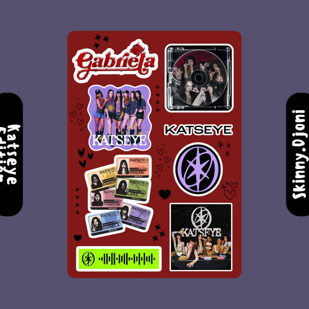 แผ่นสติ๊กเกอร์ Katseye A5 Vol. 2 - Katseye Packs - KPOP Girlband - KATSEYE - แผ่นสติ๊กเกอร์