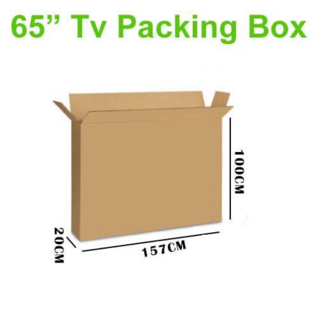 157x20x100 ซม. กล่องกระดาษแข็งทีวี 60, 65 นิ้วบรรจุขนาดใหญ่ลูกฟูกกล่องคราฟท์กระดาษแข็ง