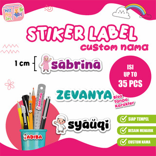Stiker Label Custom Nama Anak Murah Waterproof