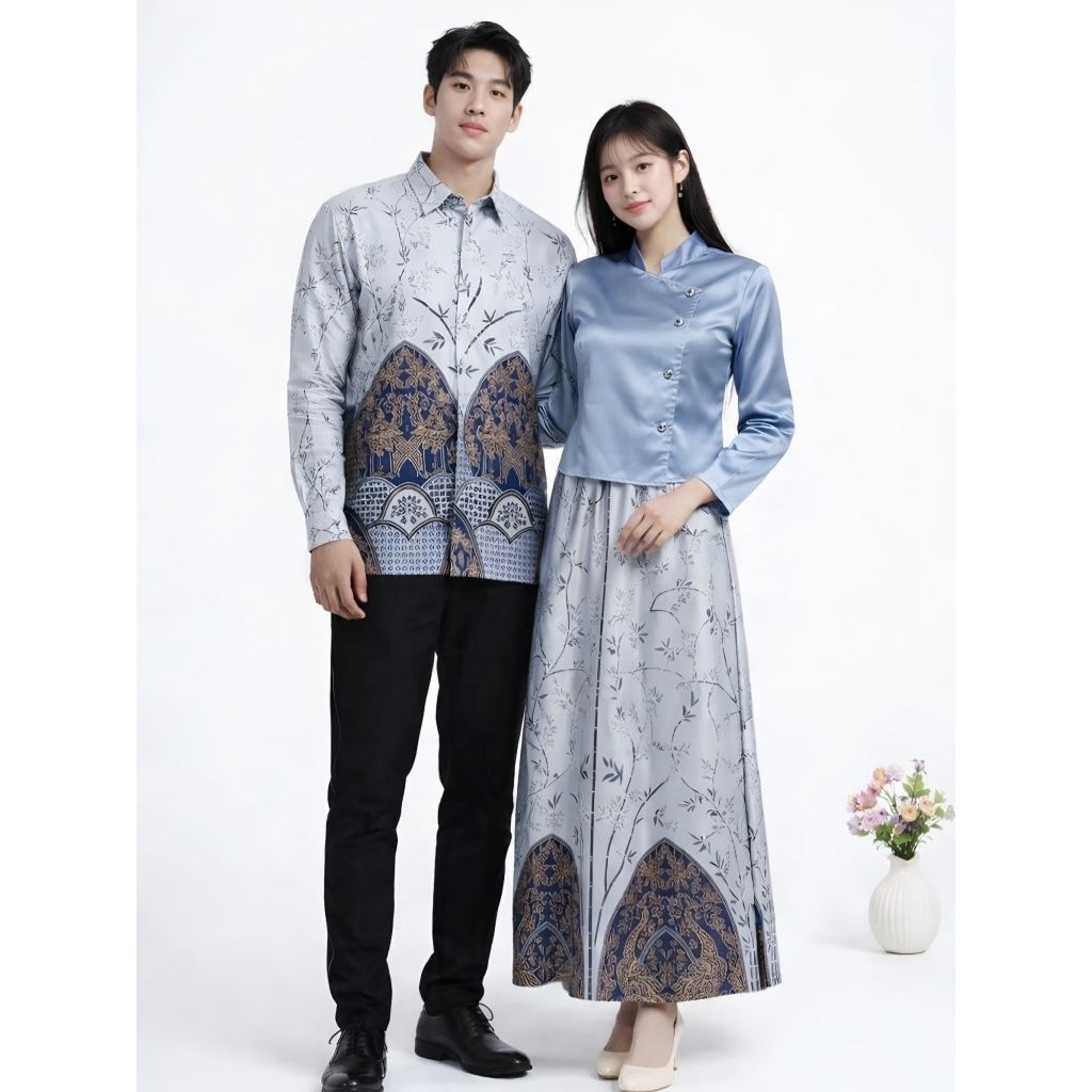 คู่มุสลิมสมัยใหม่ สริมบิต | เสื้อผ้าคู่รักสําหรับผู้ชายและผู้หญิงพิมพ์ลายหรูหราสําหรับ Eid Party Mal