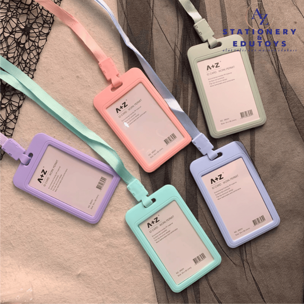 บัตรประจําตัว Macaron + Lanyard A+Z 2602 V Name Tag Holder