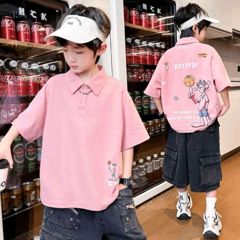 LCS16 panthre เสื้อคอปก / เสื้อโปโลสําหรับเด็ก เสื้อผ้าเด็ก
