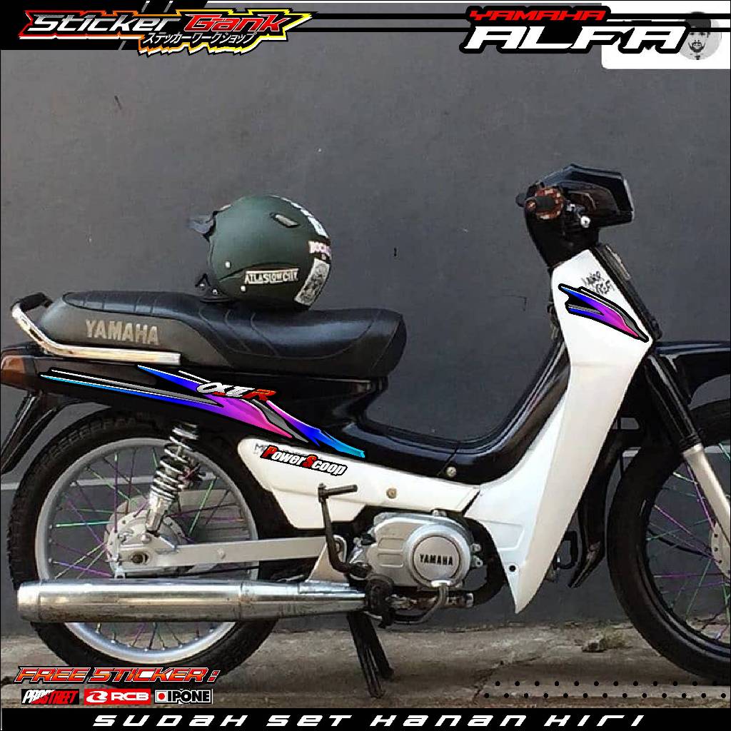 YAMAHA ALFA MATE VARIATION STRIPING - POWER SCOOP / YAMAHA ALFA MATE MOTORCYCLE VARIATION STICKER LI