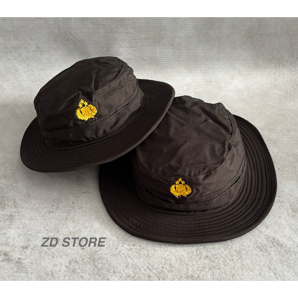 หมวกป่าตํารวจสีน้ําตาล Quota/หมวกป่าเพื่อการศึกษาตํารวจ Quota/TRIBRATA หมวกป่า