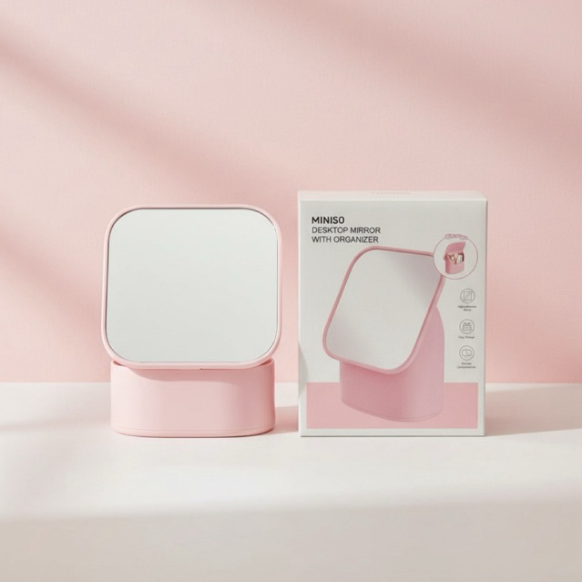 MINISO DESKTOP MIRROR WITH ORGANIZER TABLE MIRROR