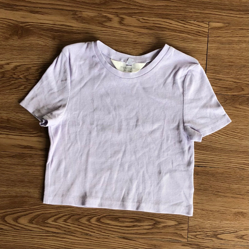 เสื้อยืด H&M LILAC CROP KIDS