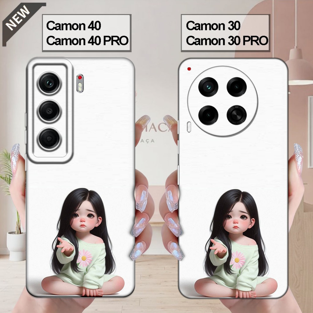 เคส Tecno CAMON 40 | CAMON 40 Pro _เคส CAMON 30 | CAMON 30 PRO - ปลอกสีดําใสยืดหยุ่น