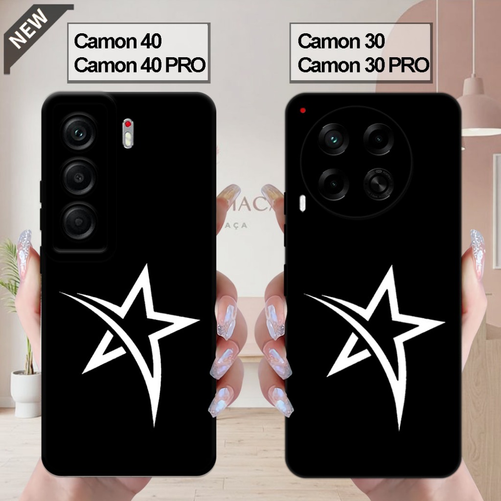 เคส Tecno CAMON 40 | CAMON 40 Pro _เคส CAMON 30 | CAMON 30 PRO - ปลอกสีดําใสยืดหยุ่น