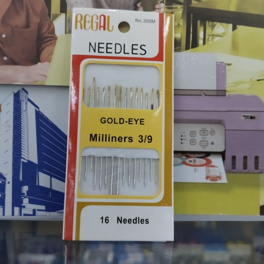 REGAL GOLD EYE MILERS HAND SEWING NEEDLES REGAL 1/5 LETTENTS 12 NEEDLES
