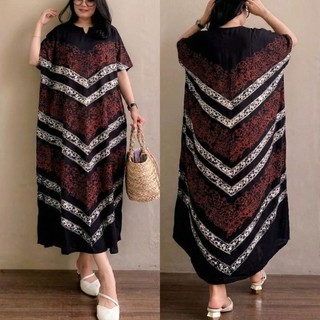 Daster Lowo jumbo Kekinian Rayon Premium Adem Tebal Busui Resleting Depan Batik Pekalongan