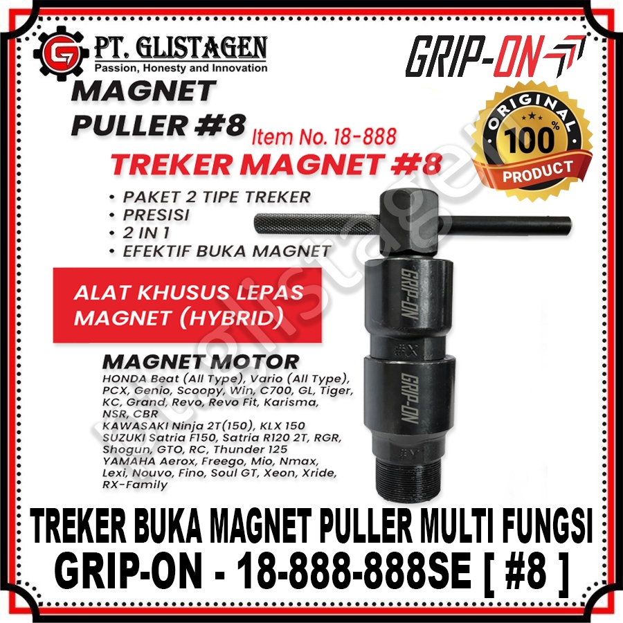 GRIP ON 18-888 Magnet Tracker 8 HYBRID Multi-Function Motorcycle Magnet Puller Removal Tool No. 8 HY