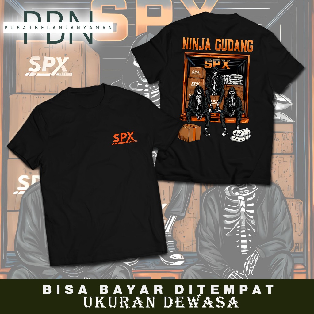 เสื้อยืดผู้ใหญ่สําหรับผู้ชายและผู้หญิง - Ninja Warehouse Spx Motif - วัสดุหวี 24s - SPX Ninja Wareho