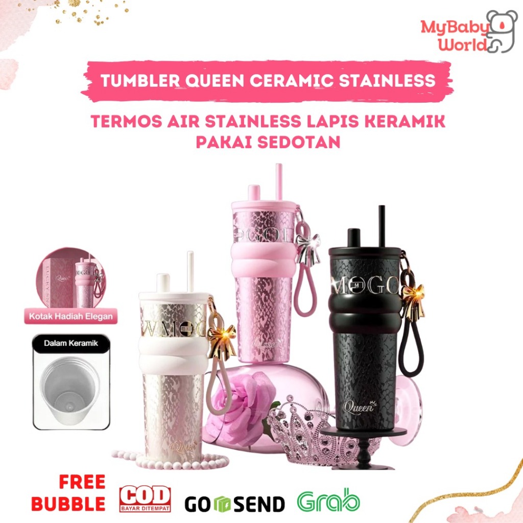 TERMOS Lakuku - Queen 710ml Premium Stainless Ceramic 316 Thermos Tumbler ทนความเย็นและความร้อน Long