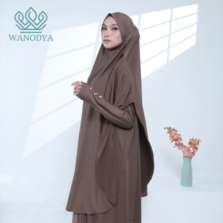WANODYA - Abaya Gamis Set French Khimar Haji dan Umrah Bahan Jersey Diamond Syari Abaya Turkey