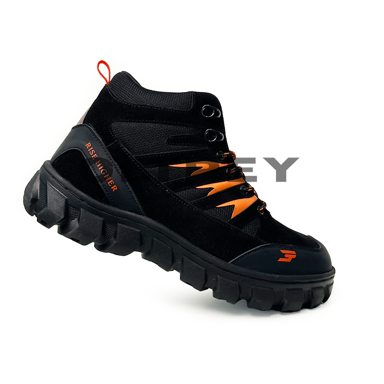 OLTREY Higher High Mens Mountain Hiking Tracking Outdoor Shoes สีดํา
