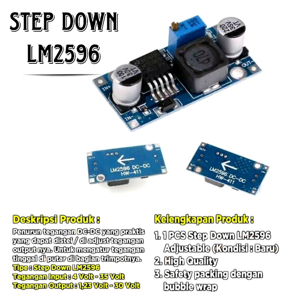 ขั้นตอนลง LM2596 โมดูล DC-DC ADJUSTABLE STEPDOWN LM2596