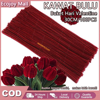 Kawat Bulu Diy Kerajinan Tangan 100 Pcs 30cm Mercy Tebal Mix Warna Pipe Cleaner Mainan Anak Craft