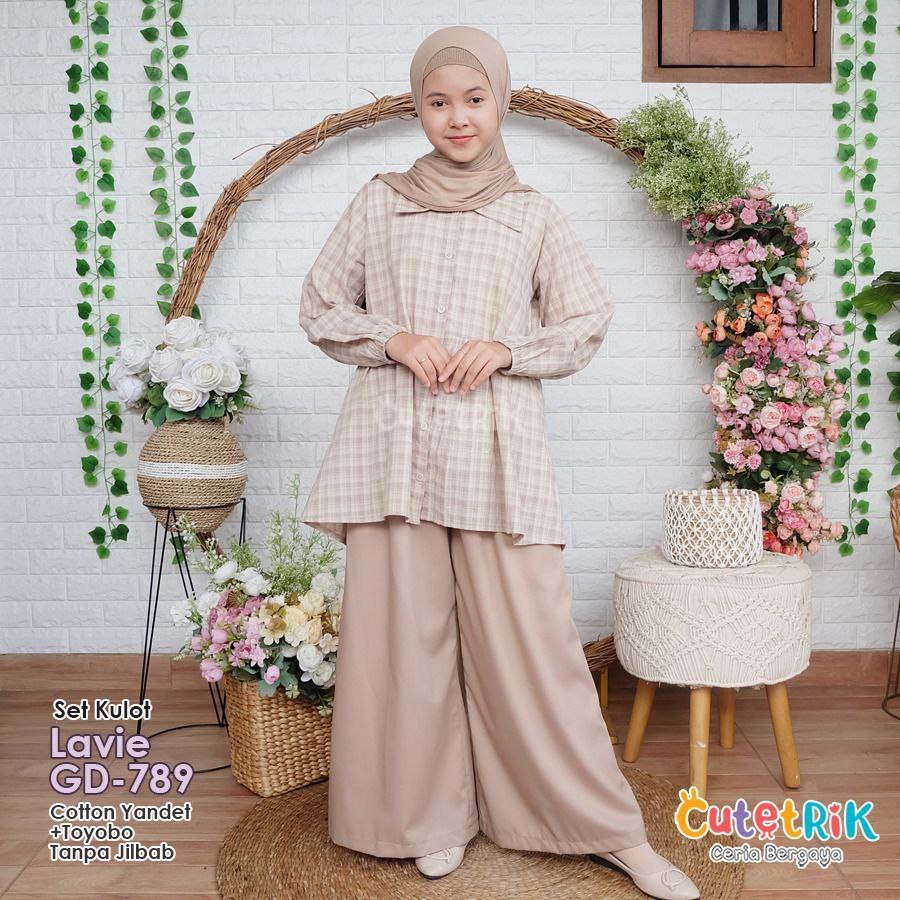 Lavie Culottes Set By Cutetrik GD 789 - ชุดเด็กหญิง ใส่สบาย เนียน บางเบา และ Cool Daily/Eid