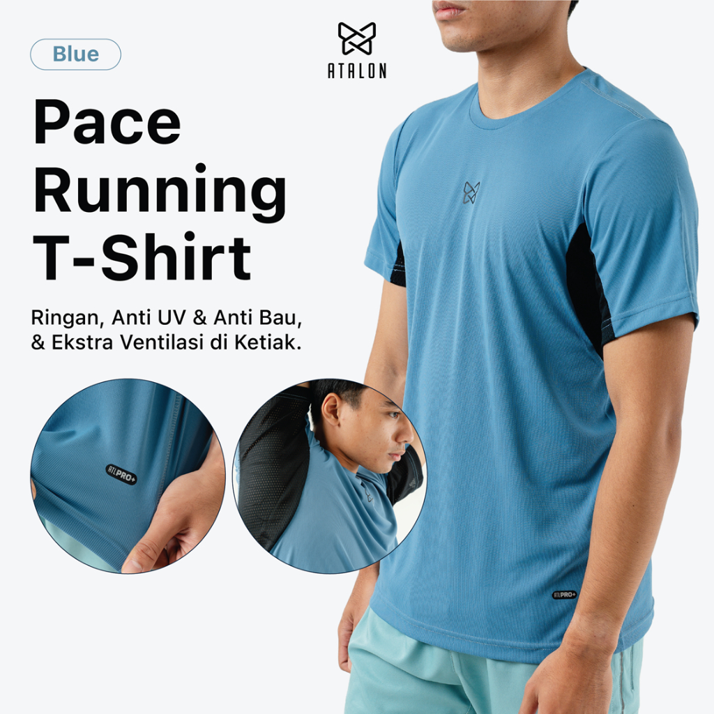 PACE Running T-Shirt - Running T-Shirt / Mens Dryfit T-Shirt / Sports T-Shirt / เสื้อยืดป้องกันรังสี