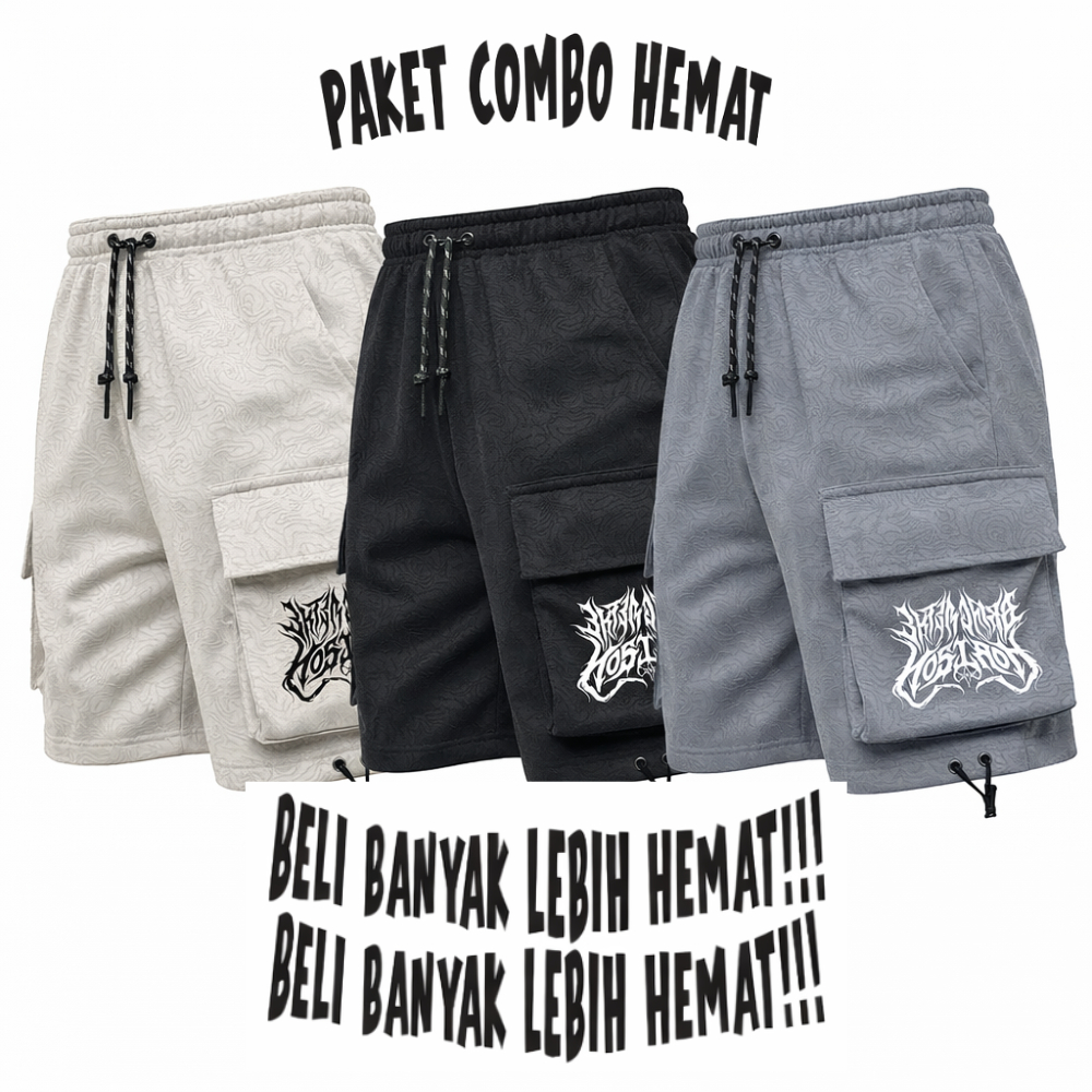 สินค้า!!! SAVING PACKAGE 3PCS 100K CARGO SHORTS, ORIGINAL PREMIUM DISTRO CARGO SHORTS M - XXXL