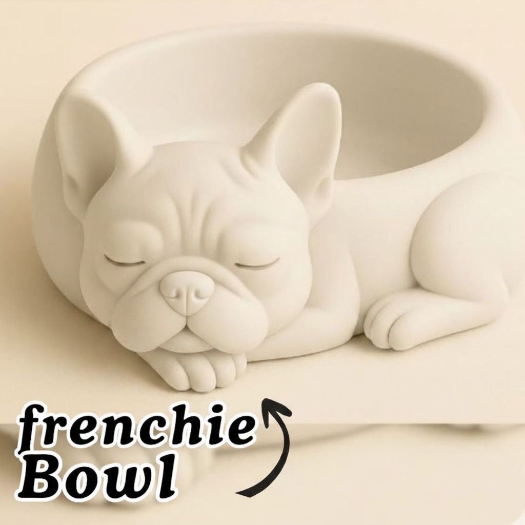 Candy Frenchie Bowl – ชามอาหารแมว/สุนัขรูปสุนัข | ชามสัตว์เลี้ยง ดีไซน์น่ารักระดับพรีเมียม
