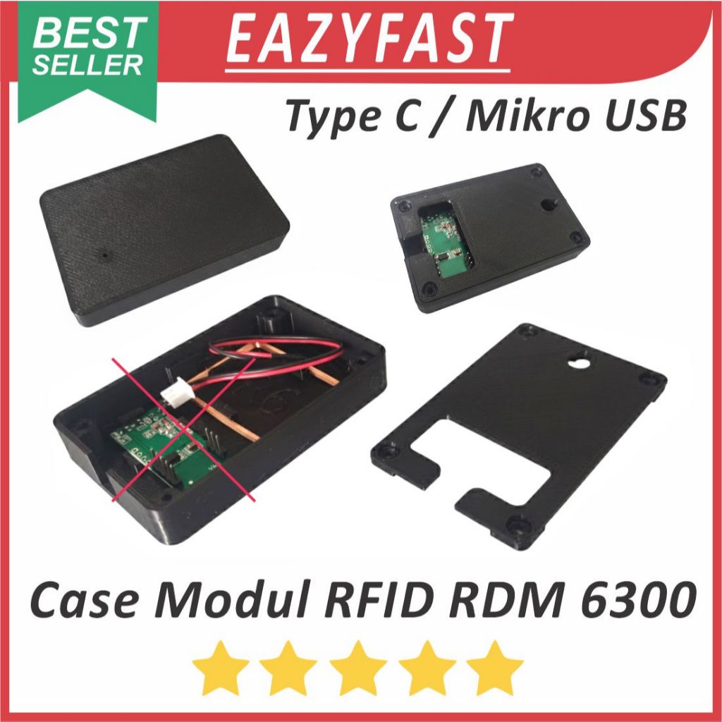 RFID Card Reader โมดูลกรณี RDM6300 โมดูลกรณีบ้านกล่องผู้ถือกล่อง Stick-on RF ID Card RDM 6300