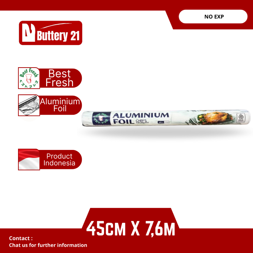 ALUMINIUM FOIL 45 CM X 7.6 M/ALUMINUM POIL/BEST FRESH FOIL