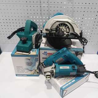 PROMO BAYAR DI TEMPAT !!! Paket pertukangan (4in1) Mesin Circular Saw + Mesin Serut + Mesin Bor 10mm + Mesin Gerinda MODEL MAKITA