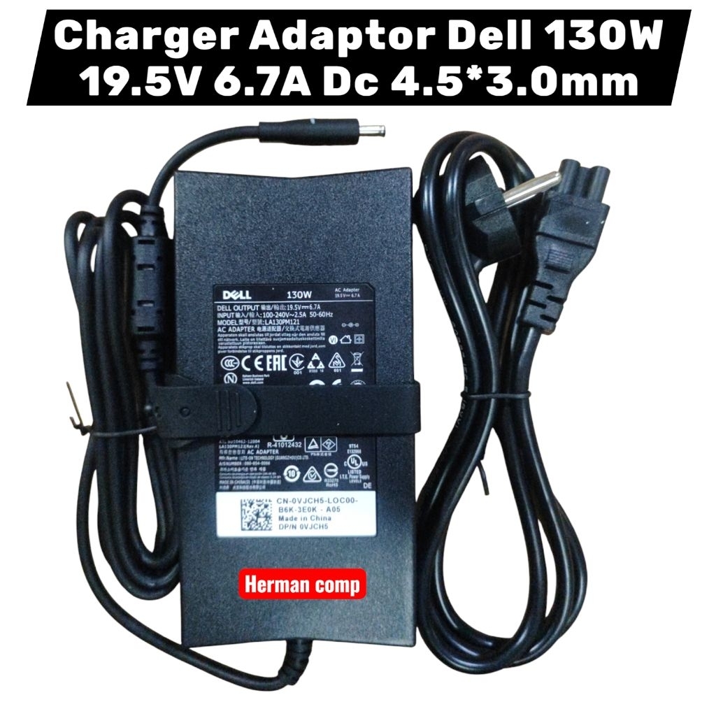 อะแดปเตอร์ชาร์จแล็ปท็อปของแท้ D ll 19.5V 6.7A Dc 4.5x3.0mm 130W