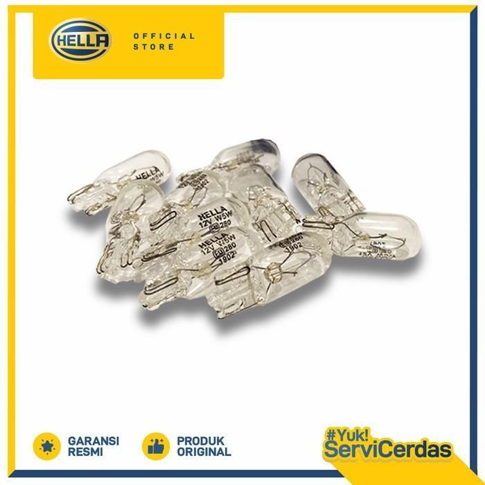 HELLA T10 รถรถจักรยานยนต์ TWILIGHT ไฟ W5W หลอดไฟ 12V 5W W2.1X9.5D