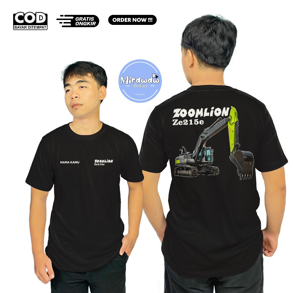 Zoomlion Ze215e อุปกรณ์หนักเสื้อยืดรถขุดตีนตะขาบฟรีชื่อของคุณ Distro เสื้อ