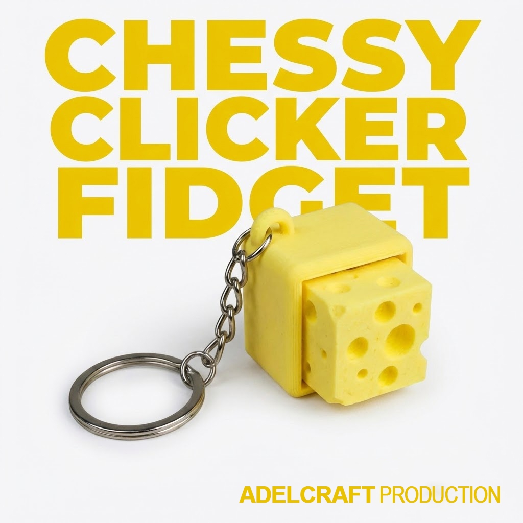 GANTUNGAN Tokiko Cheesy Clicker Fidget พวงกุญแจคีย์บอร์ดแบบกลไก Keycap ชีส 3D ASMR Clicky