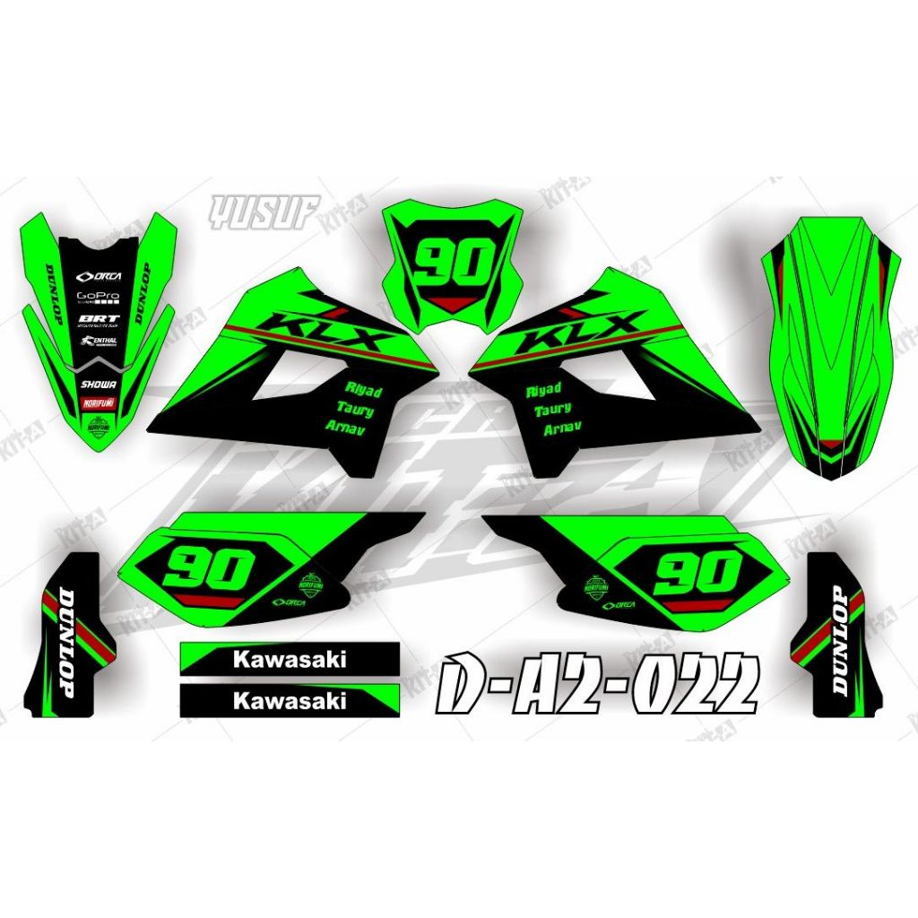 สติ๊กเกอร์รูปลอก Klx 250 Striping Klx 250 สติ๊กเกอร์ Klx 250 D-A2-015 A2-025