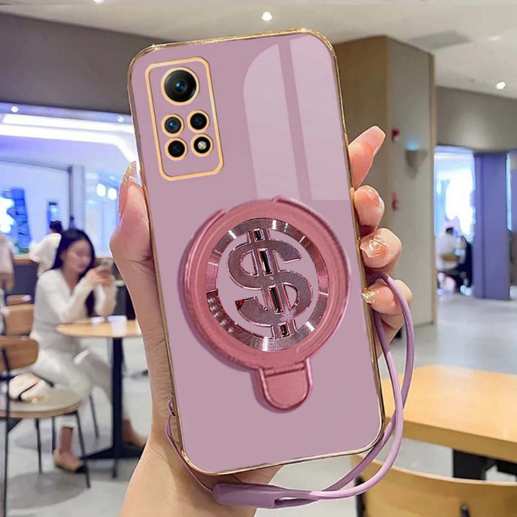 HP INFINIX HOT 11S NFC 40I Plating Dollar Ring Stand เคสชาร์จไร้สาย
