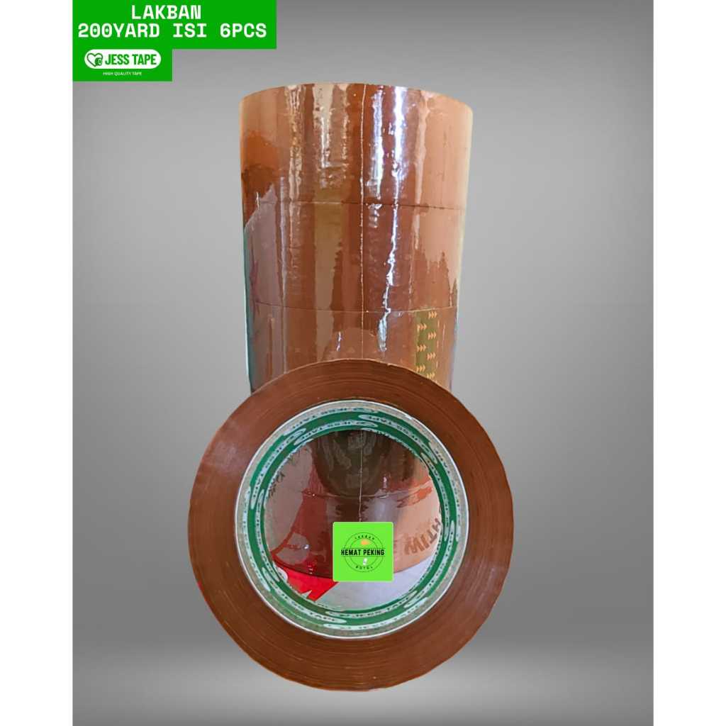 JESS TAPE 200 YARD TAPE PACK OF 6 ชิ้น CLEAR BROWN OPP TAPE