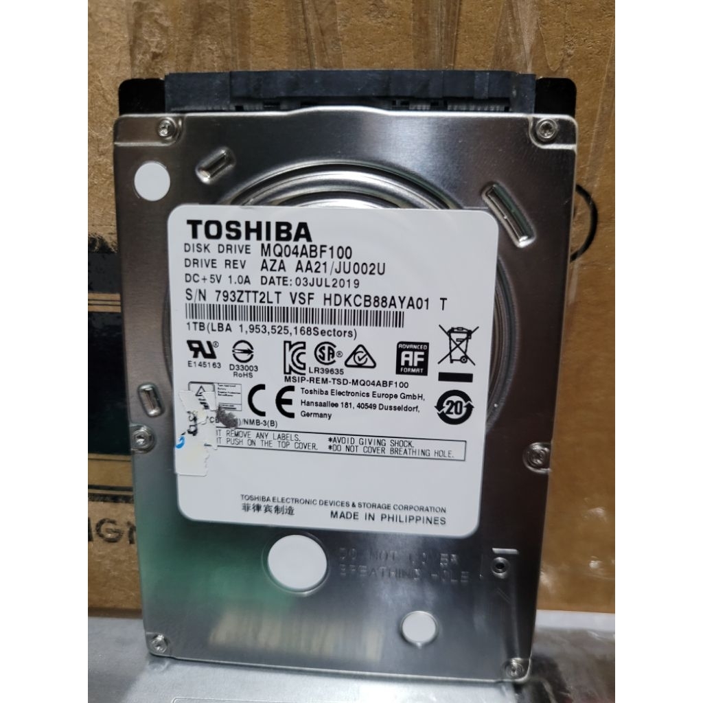 ฮาร์ดดิสก์ภายใน Toshiba 2.5" 1TB – MQ04ABF100 | ต้นฉบับต้นฉบับ | การกําจัดแล็ปท็อป