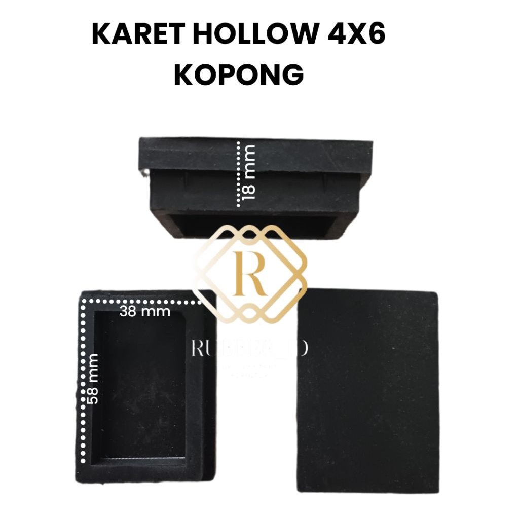 HOLLOW RUBBER 4X6 KOPONG [DM 38X58 MM] HOLLOW TABLE SAFETY RUBBER