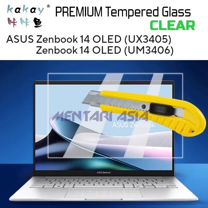 กระจกนิรภัย ASUS ZenBook 14 OLED UX3405 - KAY Premium HD CLEAR Glass