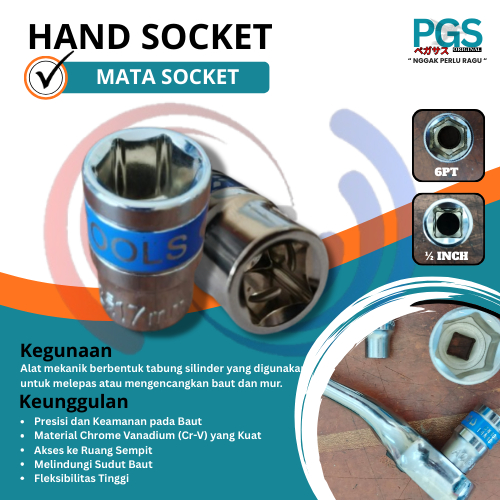 MATA PGS 1/2" 6PT SOCKET BIT (HAND SOCKET 1/2" DR. 6PT)