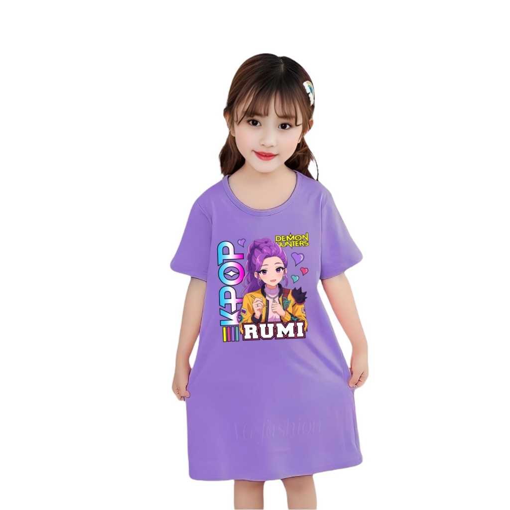ชุดเด็กผู้หญิงสมัยใหม่พร้อม Huntrix RUMI Motif สําหรับเด็กอายุ 1-10 ปี